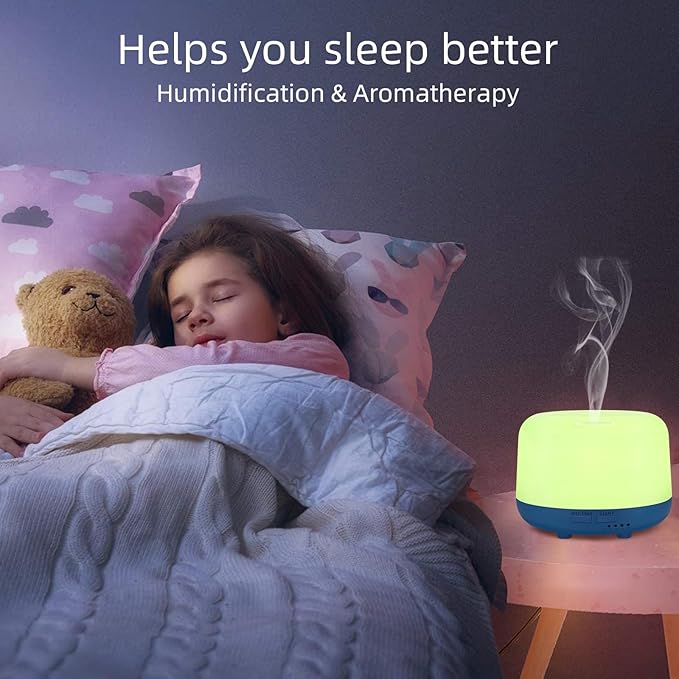 300ML Essential Oil Diffuser with Remote Control, 7 LED Color Changing Light,Ultrasonic Cool Mist Scent Humidifier - Image 4