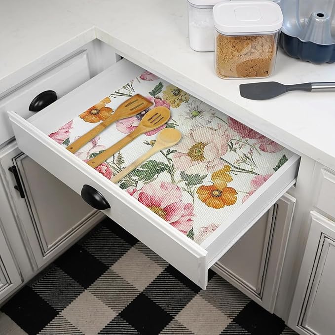 Shelf Liner for Kitchen Cabinets Non-Adhesive,Cabinet Liner for Shelves Non Slip Drawer Liner,Waterproof Kitchen Drawer Liners,Cupboard Liners for Cabinets Easy to Clean (12In x 10FT) - Image 3