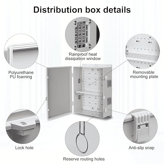 Outdoor Electrical Junction Box, ABS Water Resistant Enclosure with Internal Mounting Panel & Hinged Cover, 16.1" H* 12.2" L* 5.9" W - Image 6