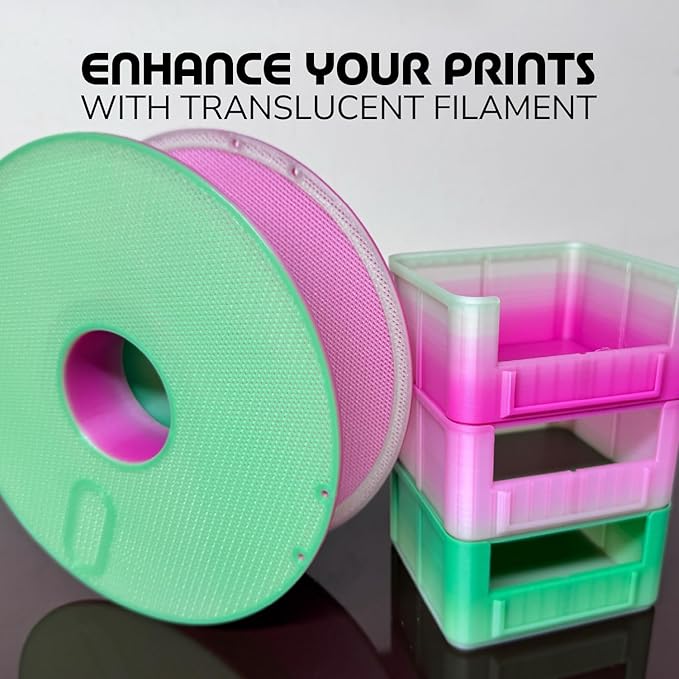Polymaker Panchroma Gradient PLA Translucent Magenta and Green 3D Printing Filament, 1.75mm 1KG, Premium Gradient PLA, Easy to Print, AMS Compatible, Perfect for Lamp Shades, Vases, Ornaments - Image 2