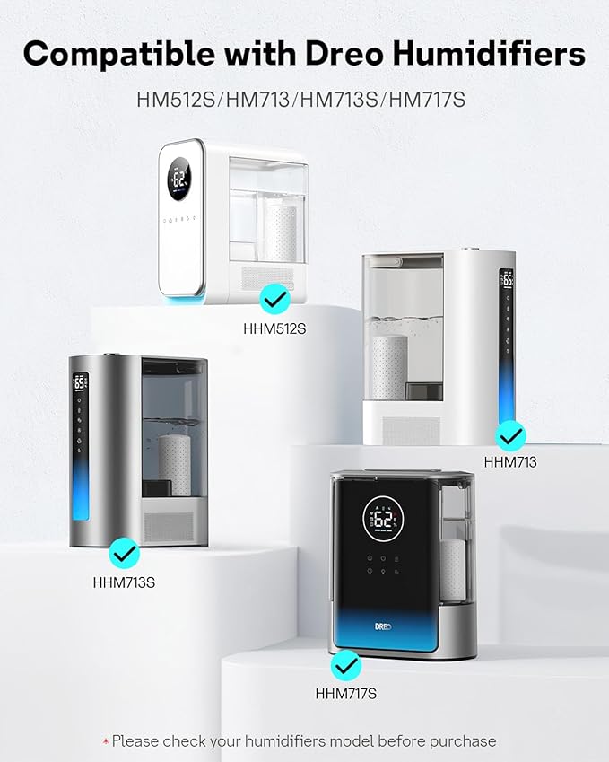 Leemone 6-Pack Humidifier Demineralization Cartridge Compatible with Dreo Humidifiers HM512S/713/713S/717S, # DR-HPA017 Cartridge Prevent Mineral Build-up, Filter Hard Water, Eliminate White Dust - Image 2