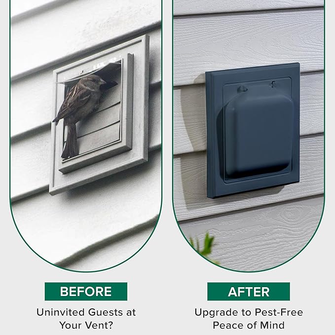 NO-PEST VENT, Exclusive Dual Door Dryer Vent Cover Outdoor 4 inch with Collar, Made in USA w Highest UV Resistant Plastic in any Outdoor Vent Cover (Deep Ocean Blue, 4" Plastic WIth Collar) - Image 6