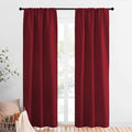 NICETOWN Christmas Burgundy Curtains Blackout Drape Panels - Lights Block Out Window Treatment Short Curtain Sets for Loft and Basement Decoration (Set of 2, 34 by 84-Inch) by NICETOWN
