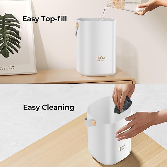1L Cool Mist Ultrasonic Humidifier - Quiet Air Humidifier with Auto Shut-Off/Waterless Protection for Bedroom Home Office Plants, Small Large Capacity for Dry Air - Image 7