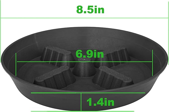 4 Pack Plant Saucer 8 inch, 10 12 14 17 inch, Plant Stand Plastic Plant Saucers for Indoors Outdoor, Heavy Duty Flower Planter Drip Trays for Pots, Pot Saucers for Plants, Grow Bags Saucers - Image 2