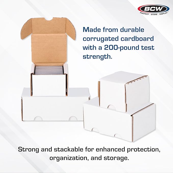 BCW 400-Count Trading Card Storage Box | Baseball Card Storage Box for Sports Cards | Cardboard Organizer for Football, Basketball & More - 10 Pack - Image 4