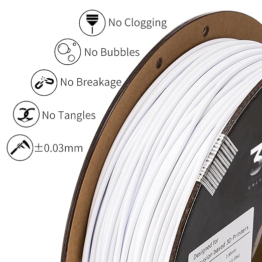 INLAND Micro Center PLA+ 3D Printing Filament 1.75mm - PLA Pro Dimensional Accuracy +/- 0.03 mm - 1kg Cardboard Spool (2.2 lbs) (2 Pack Black & White, 2.85mm) - Image 6