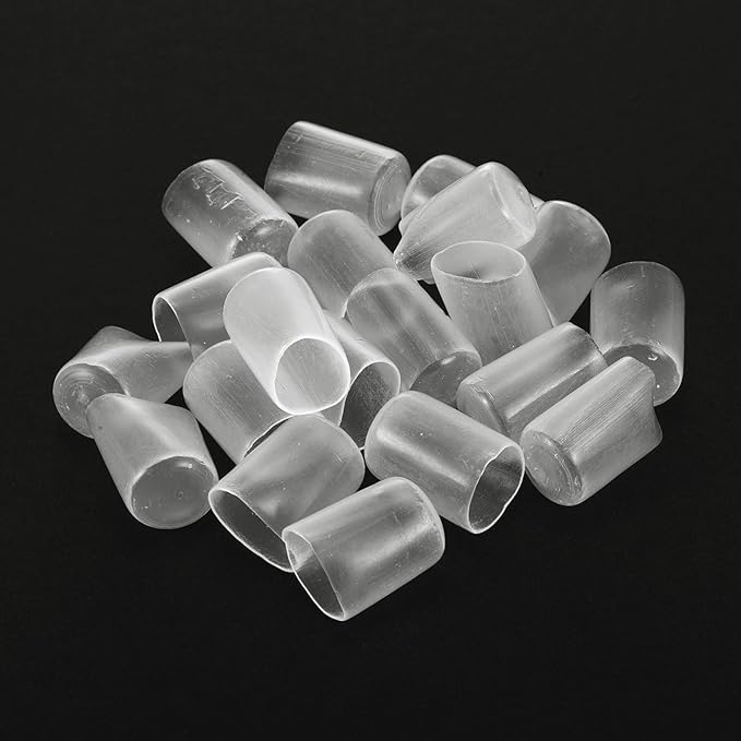 uxcell 20pcs Rubber End Caps Protective Caps 14mm ID Vinyl PVC Round Tube Bolt Cap Cover Screw Thread Protectors, Clear - Image 4
