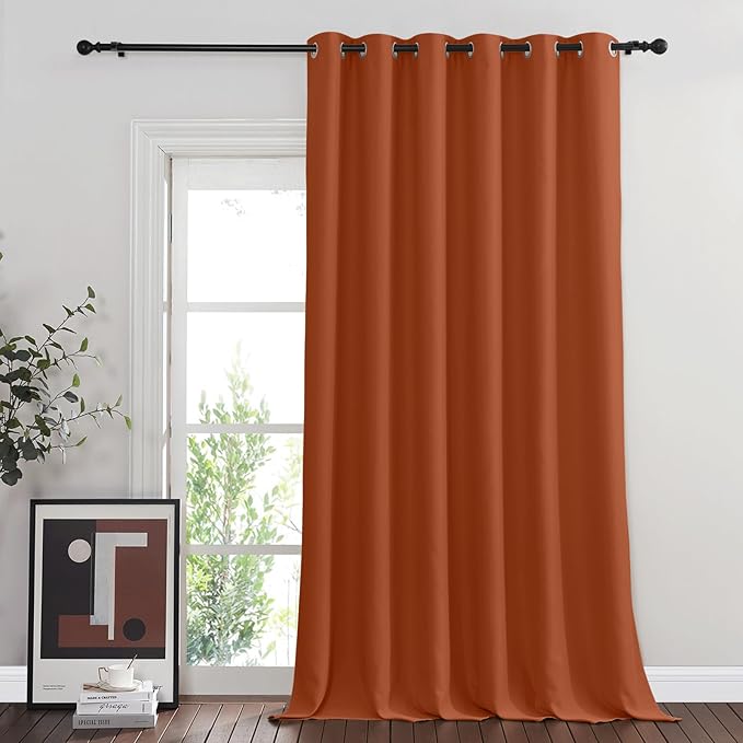 NICETOWN Blackout Room Divider Curtains for Sliding Glass Doors 102 Inches Long 1 Panel, Extra Wide Curtains for Doorway Patio Bedroom Living Room (Burnt Orange, 80Wx102L, 1 Panel) - Image 8