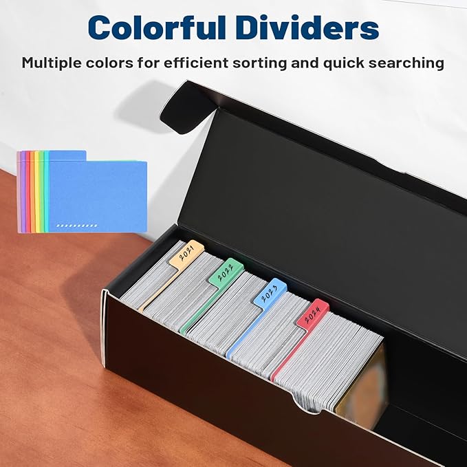 Trading Card Storage Box, 8-Pack·1000 Count Card Storage Box with Dividers and Labels, Card Organizer for Collection, Trading Card Holder for Collector, 12 INCH - Image 4