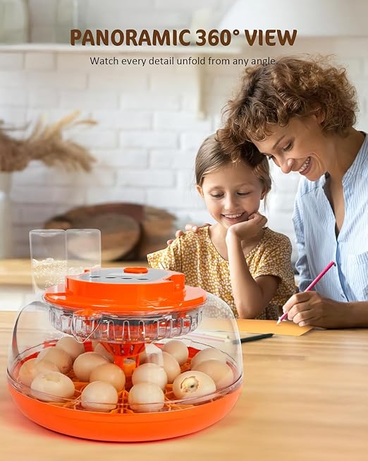 18 Egg Incubator with Automatic Turning & Humidity Control, Fully Automatic Incubators with 2 Trays, Egg Candler, for Hatching Chicken, Duck, Goose, Quail, Pigeon, Turkey, Home, Classroom, Farm Use - Image 2