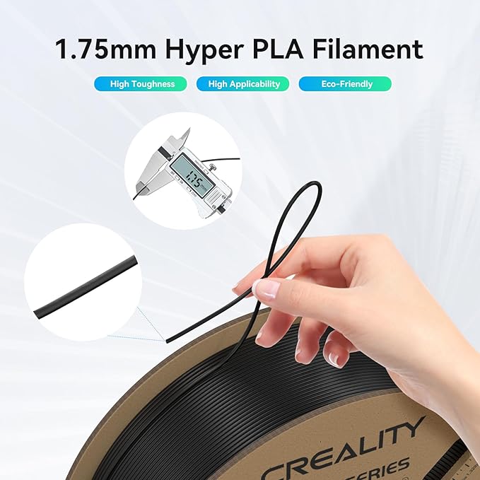 Creality Hyper PLA Filament 1.75mm, 30-600mm/s High Speed 3D Printer Filament, Dimensional Accuracy +/-0.02mm, Fit Most FDM 3D Printers, 4 Pack 1kg Spool(2.2lbs), Black & White - Image 5