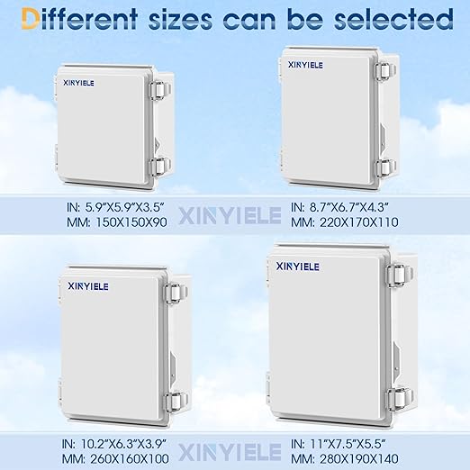 Waterproof Outdoor Project ABS Plastic Junction Box IP67 Weatherproof Dustproof Enclosure with Hinged Cover, Mounting Plate,Wall Brackets for Power Project (5.9"X5.9"X3.5") - Image 4