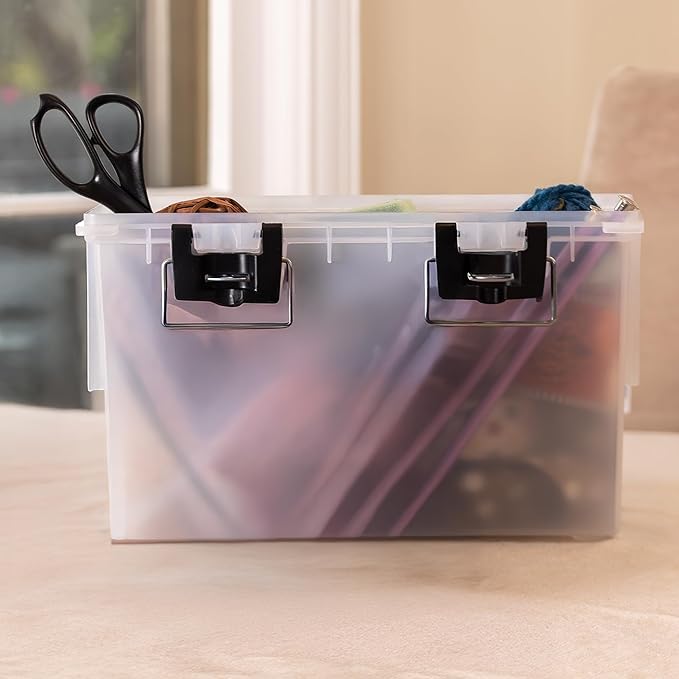 Sheffield 12767 XL Storage Bins With Lids, 4-Pack Stackable Storage Bins, Made in USA, Lockable and Water-Resistant Containers with Lids, Plastic Containers for Home, Classroom, and Dorm - Image 8