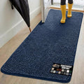 GORILLA GRIP SOAKSTOPPER Dog Door Mat, 70x24 Machine Washable Rug Absorbent Doormat Captures Moisture Mud Dirt, Quick Dry Soft Chenille Entryway Rugs Indoor Entrance Mats for Dog Paws, Navy Blue by GorillaGrip