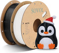 Sovol 3D Printer PETG Filament 2kg (4.4 lbs) Spool Printing Materials, Wiring Tightness, Dimensional Accuracy +/- 0.03 mm, 1.75 mm, Black + White by Sovol
