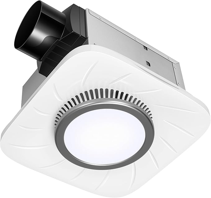 VIVOHOME Bathroom Exhaust Fan with Light, Max 110 CFM 1.0 Sone Shower Ventilation Fan, Super Quite Fan w/ 6000 K 1000LM LED Cool White Light, for 4'' Duct Ceiling Mount by VIVOHOME