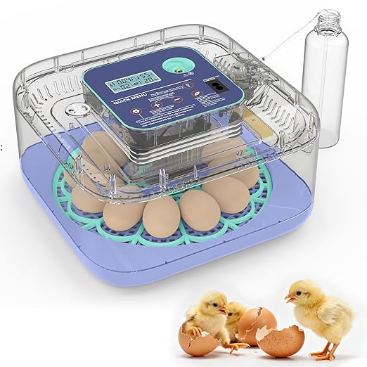 Incubators for Hatching Eggs, Smart Egg Incubator with Humidity & Temp Control and Auto Turner, 360° View Incubadora De Huevos De Gallina, Egg Candler, Incubator for Chicken Eggs, Ducks, Goose, Quail by Unknown
