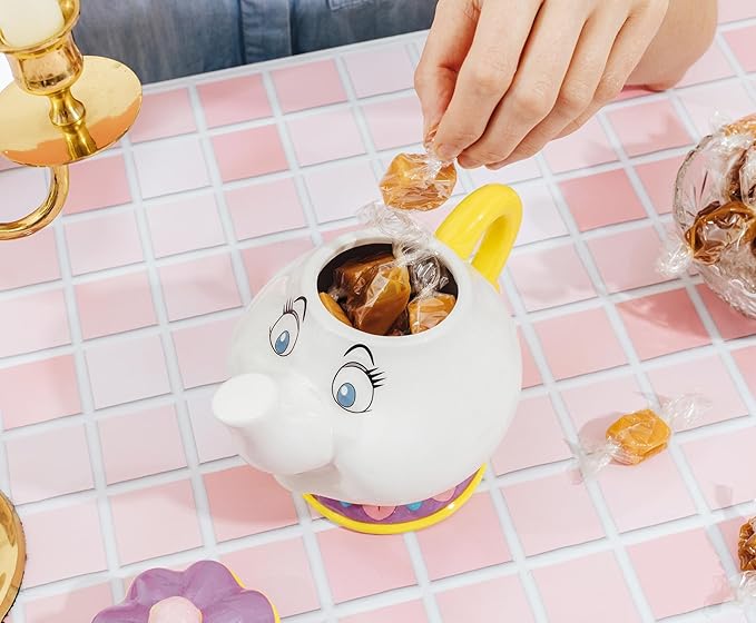 Silver Buffalo Disney Beauty and the Beast Mrs. Potts Teapot 3D Sculpted Ceramic Cookie Snack Candy Jar (Small) - Image 9