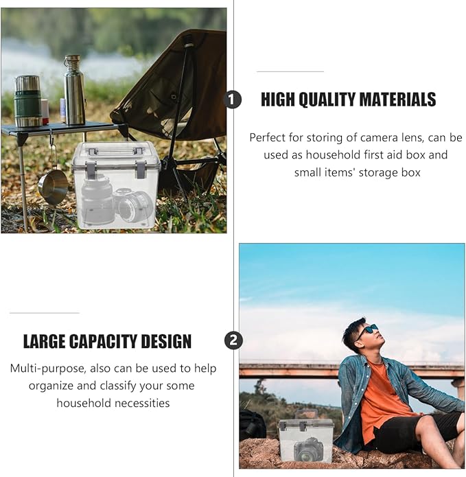 Portable Sundry Organizer for Camera Lens Small Dehumidifying Storage Box with Handle Durable Design for Household Use Versatile Lens Protection and Organization - Image 6