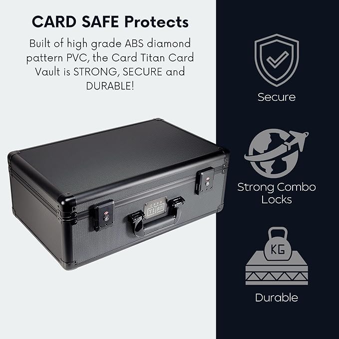 Vault Trading Card Storage Box - Lockable Sports Cards Hard Case with Spring-Loaded Pushers for Top Loaders & Graded Cards - 4 Row - Image 8