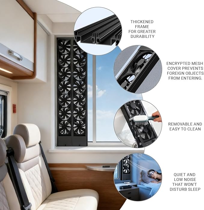 Vertical Window Exhaust Fan for Sliding Windows 5CM Retractable, Adjustable Speed Vertical Vent Fan for Household kitchen Humid and Basements Spaces(White,17.7-19.7) - Image 6