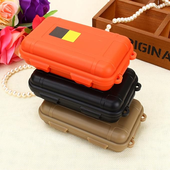GOTOTOP 3Pcs Outdoor Survival Box, Container Storage Case Plastic Shockproof Boxes Survival Airtight Case 3 Assorted Colors 4.88'' x 2.93'' x 1.37'' - Image 2