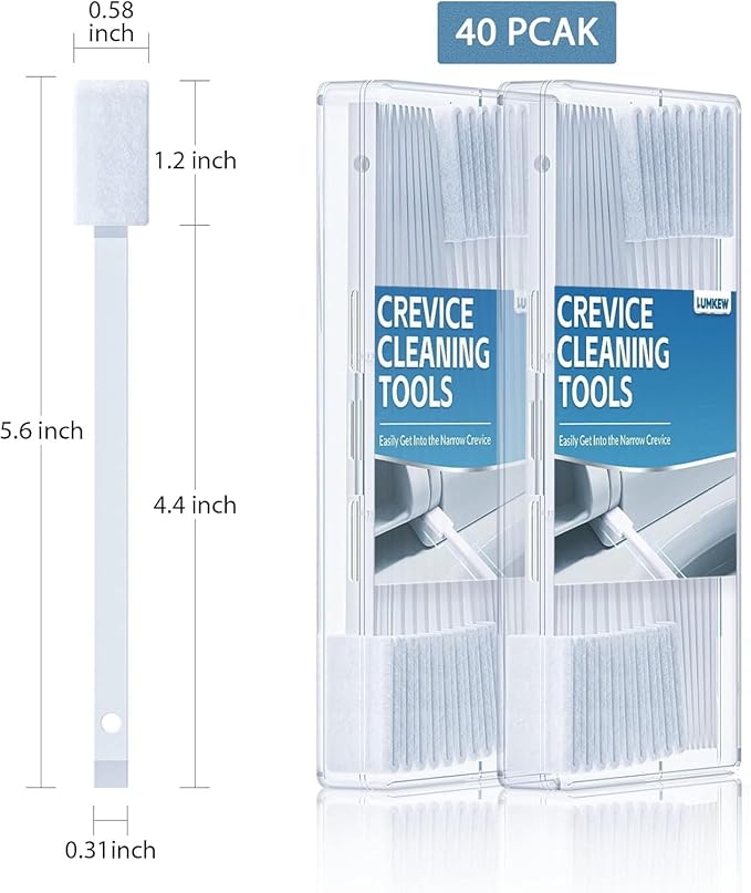 40Pcs Disposable Crevice Cleaning Brushes for Small Spaces, Detail Gaps Scrub Cleaner Brush Set for Toilet Bowl Corner, Household Cleaning Tool Supplies for Window Track, Door Grooves, Vent Fan - Image 7