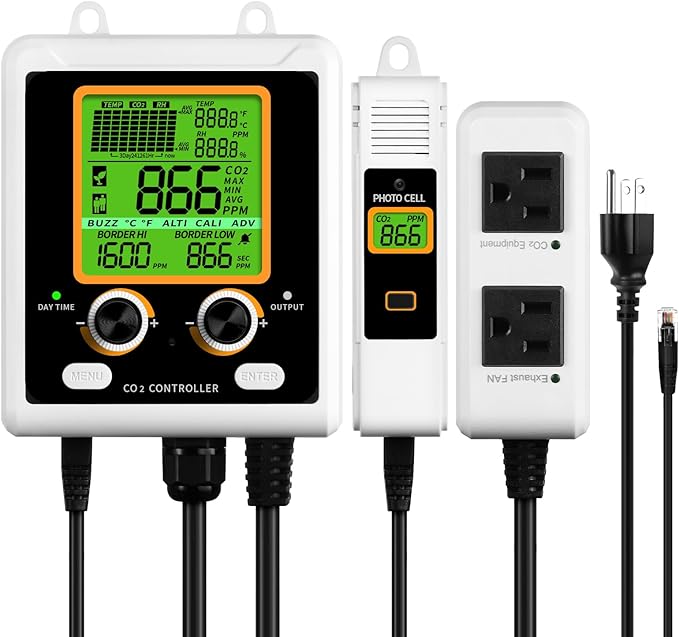 CO2 Controller for Plant, Dual-Plug System for Direct Connection to CO2 Regulator and Exhaust Fans.Suitable for Greenhouses, Grow Room, and Plant Factory by Unknown