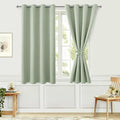 Hiasan Blackout Curtains for Bedroom - Thermal Insulated & Light Blocking Window Curtains for Living Room/Kids Room, 2 Drape Panels Sewn with Tiebacks, Seafoam Green, 52 x 45 Inch by Hiasan