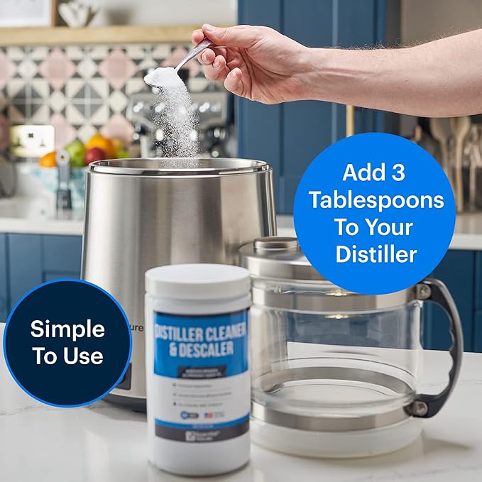 Essential Values Distiller Cleaner Descaler - 2 LBS Water Distiller Cleaner - Citric Acid for Cleaning Powder for Distilling Machines, Kettles - Remove Limescale & Mineral Buildup - Image 5