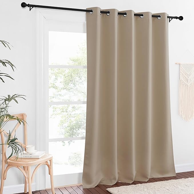 NICETOWN Blackout Curtain Drape for Bedroom - Light Reducing Thermal Insulated Solid Grommet Room Darkening Window Curtain 90 inches Long for Living Room (Taupe, 1 Piece, W66 x L90) - Image 7