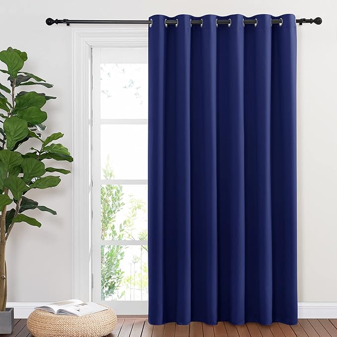 NICETOWN Sliding Glass Door Curtain Panel, Home Decoration Privacy & Noise Reducing Room Divider for Shared Apartment (Navy Blue, 80 inches x 84 inches) - Image 8