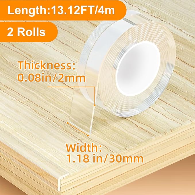 2 Rolls Clear Soft Corner Protectors for Furniture Strip,Sharp Edge & Table Bumper,Window Edge,Wall Protector, Soft Corner Guards Safe for Proof,Table Corner Protectors in Family,1.18 in x 13.12 FT - Image 5