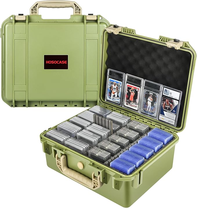 Graded Card Case Storage Box: Sports Trading Cards Holder for PSA BGS SGC Slabs, Baseball Football MTG Deck Booster Magic Binder Card Organizer with Dividers, Collector Carry Display Box (800+ Cards) by HOSOCASE