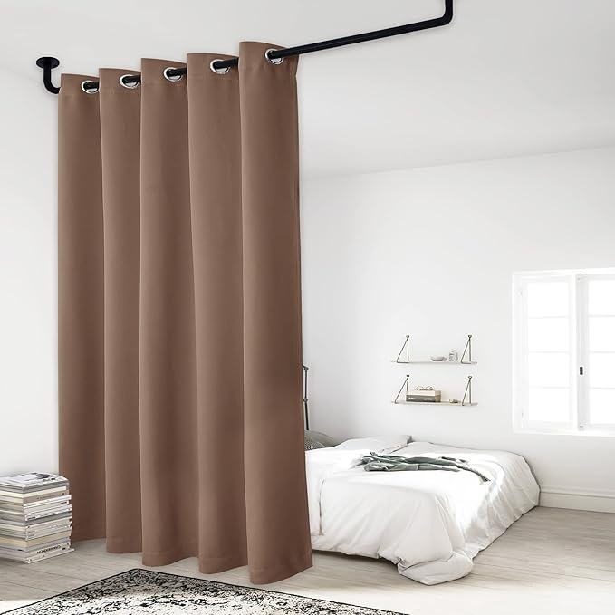NICETOWN Thermal Insulated 100% Blackout Curtain, Noise Reducing Performance Grommet Slider Curtain Panel with Black Lining, Full Light Blocking Patio Door Panel (1 PC, 70 x 95, Cappuccino) - Image 9