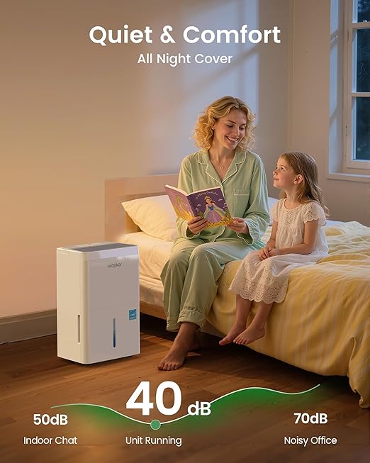 Waykar 150 Pint Energy Star Dehumidifier for Large Rooms up to 7,000 Sq. Ft. for Home, Basement, Commercial, Industrial, with Drain Hose & Tank, Auto Defrost, Ultra Quiet, Smart Auto Comfort Mode - Image 6