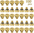 KUWAN 0.016" Orifice (0.4mm) Thread UNC 10/24 Brass Misting Nozzles Low Pressure Atomizing Misting Sprayer Water Hose Nozzle for Greenhouse, Landscaping, Outdoor Cooling Mister System (100PCS) by KUWAN