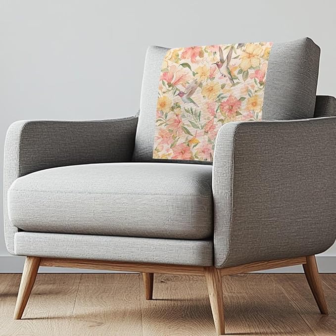 Hummingbird Lily Headrest Cover for Recliner Fabric Headrest Sofa Protector Wear Resistant Couch Protective Cover Machine Washable Cover for Theater Seat Loveseat Home Decor by Unknown