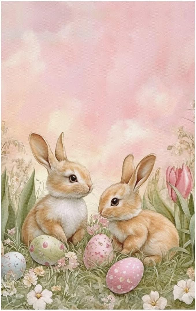 Easter Bunny Recliner Chair Protector Non-Slip Headrest Cover for Reclining Chair Stain Resistant Sofa Protective Slipcover Easy to Install Easter Decor - Image 6