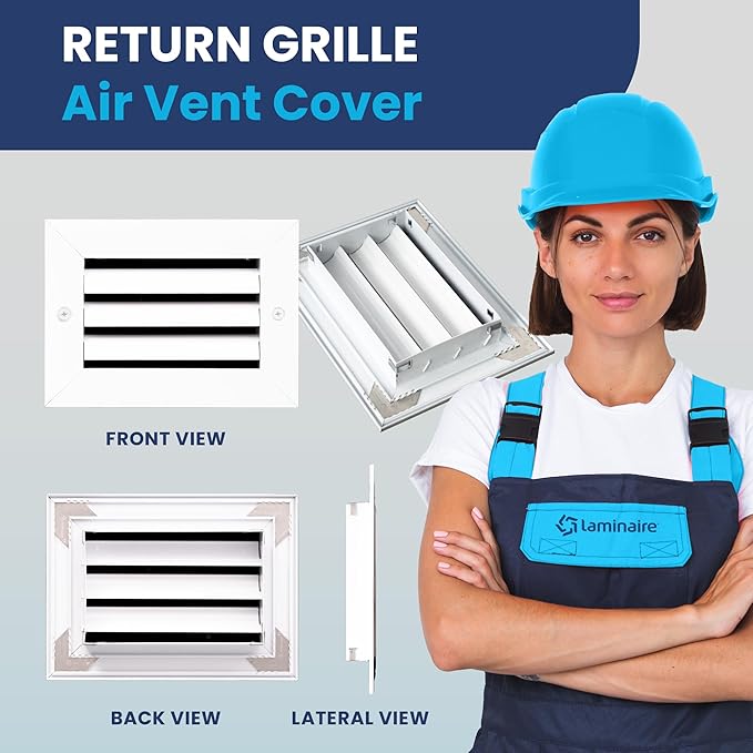 6x4 Inch (Duct Opening) Air Return Vent Cover Decorative – Premium Aluminum AC Vent Cover for Ceiling & Wall, Rustproof Grille, Ideal for Home HVAC Grille, Durable & Easy to Install by ACLAMINAIRE - Image 2