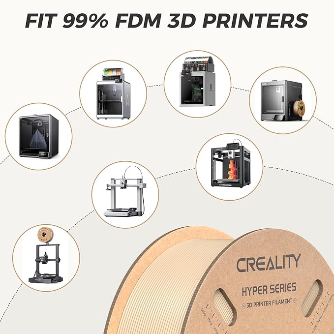 Official Creality Hyper PLA Filament 1.75mm, High Speed PLA 30-600mm/s Rapid 3D Printer Filament, Dimensional Accuracy +/-0.02mm, Fit Most FDM 3D Printers，1KG(2.2lbs) Spool Skin - Image 8