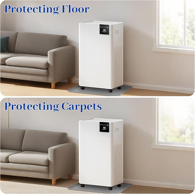 Dehumidifier Drip Mat, 23.6'' x 19.7'' x 0.78'' Humidifier Silicone Drip Mat With Raised Edge, Non-Slip,Spill-Proof, Dehumidifier Drip Tray,Prevent Water Leakage and Protect Floor & Carpet-Grey - Image 6