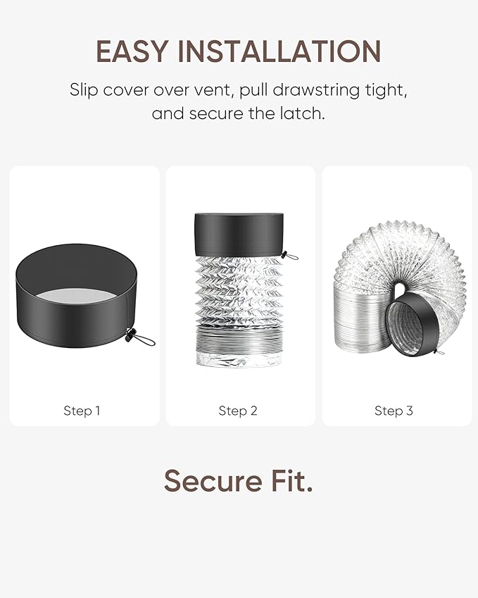 THE GROWING 2-Pcs 8" Mesh Grow Tent Vent Cover with Elastic Band & Fixed Buckle for Indoor Plant Grow Tent Use - Image 3