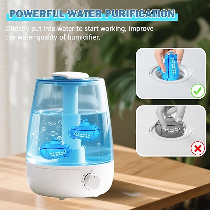 Humidifier Cleaner Fish 9Pcs,Demineralization Cleaning Ball for All Humidifiers & Fish Tank,Humidifier Cleaning Fish,Purifie Water,Prevents Hard Water Build Up,Eliminates White Dust Odours - Image 6