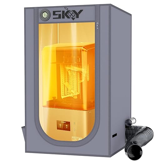 Skouphy Resin 3D Printer Enclosure with Ventilation Kit, LED Light,Thermo-Hygrometer Dustproof Cover Eliminate Odors Compatible with Anycubic Elegoo Creality Series LCD Resin UV 3D Printer by Cregrant3D