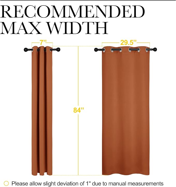 NICETOWN Halloween Blackout Draperies Curtains for Girls Room, Nursery Essential Thermal Insulated Grommet Top Blackout Panels (Burnt Orange, 1 Pair, 34 x 84 inches) - Image 7