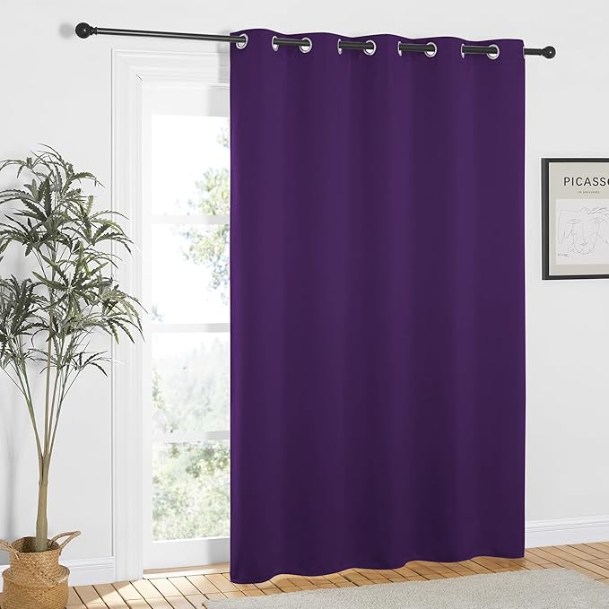 NICETOWN Royal Purple Blackout Curtains 84 inch Length, Grommet Top Room Darkening Drapes for Bedroom Living Room, Light Blocking Window Covering for Privacy (W66 x L84 Inch, 1 Panel) - Image 8