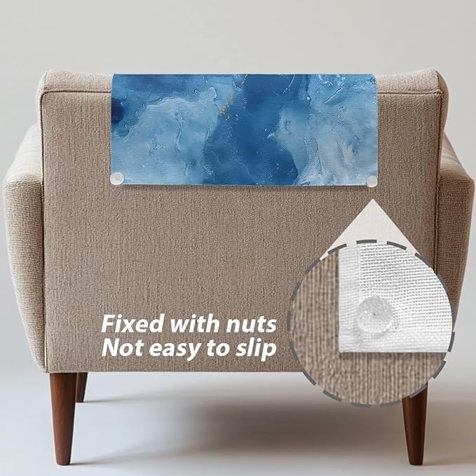 Marble Turtle Recliner Headrest Cover for Sofa Fabric Recliner Headrest Protector Washable Couch Slipcover Washable Chair Covers for Home Office Sofa Chair Decoration - Image 6