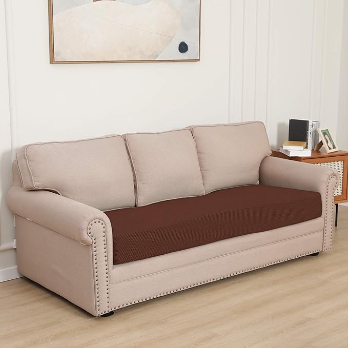 Easy-Going Stretch Cushion Cover Sofa Cushion Furniture Protector Sofa Seat Sofa slipcover Sofa Cover Soft Flexibility with Elastic Bottom(Sofa Cushion, Coffee) - Image 2